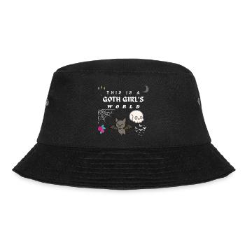 Goth Girl World – Gothic Motiv Geschenkidee  - Bucket Hat - Schwarz - Vorne