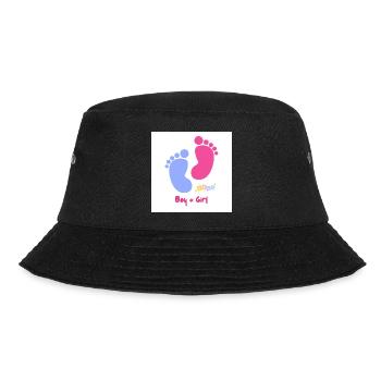 Fußabdruck Duo Baby Boy Girl - Bucket Hat - Schwarz - Vorne