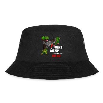 Wake me up before you Ho Ho - Weihnachtsfaultier - Bucket Hat - Schwarz - Vorne