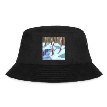 Pastell-Stil Winterwald - Bucket Hat - Schwarz - Vorne