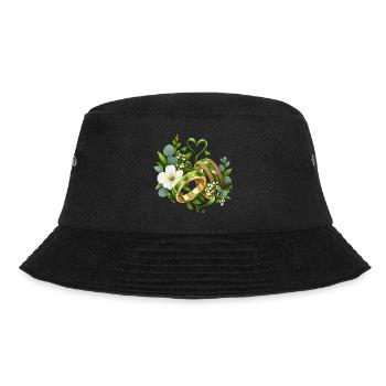 Grünehochzeit , Grünes Liebesband Hochzeitsdesign - Bucket Hat - Schwarz - Vorne