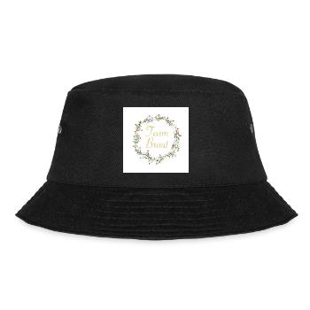 Team Braut mit Blumenkranz - Bucket Hat - Schwarz - Vorne