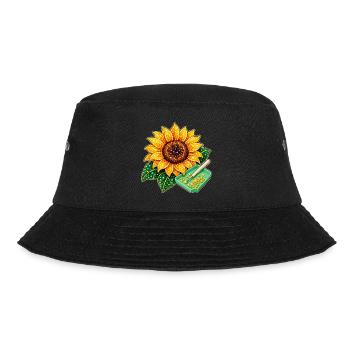 Diamond Painting Motiv - Funkelnde Sonnenblume - Bucket Hat - Schwarz - Vorne
