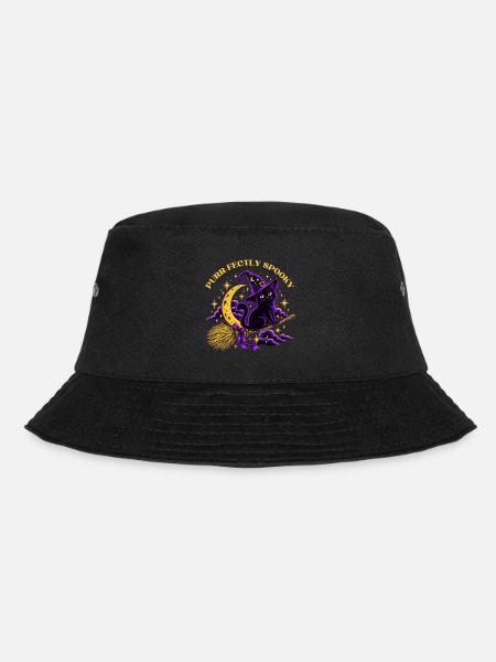 Schnurr-fekt Spooky Black Cat Halloween - Bucket Hat - Schwarz