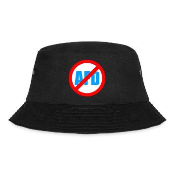 No AFD FCK AFD Protest Links Antifa - Bucket Hat - Schwarz - Vorne
