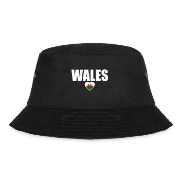 Wales Walisische Flagge Waliser - Bucket Hat - Schwarz - Vorne - Lela (165cm)