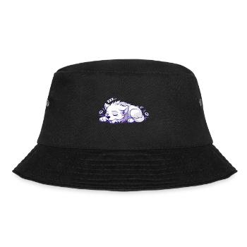Schlafender Hund - Aufkleber - Bucket Hat - Schwarz - Vorne - Lela (165cm)