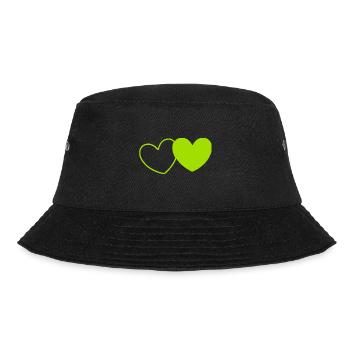 green heart green gift valentine's day - Bucket Hat - black - Front - Lela (165cm)