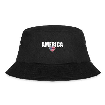 America USA Vintage Amerikanische Flagge - Bucket Hat - Schwarz - Vorne - Lela (165cm)