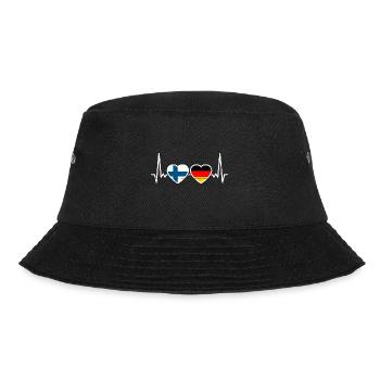 Finnland Deutschland Herzschlag Flagge Finne - Bucket Hat - Schwarz - Vorne - Lela (165cm)