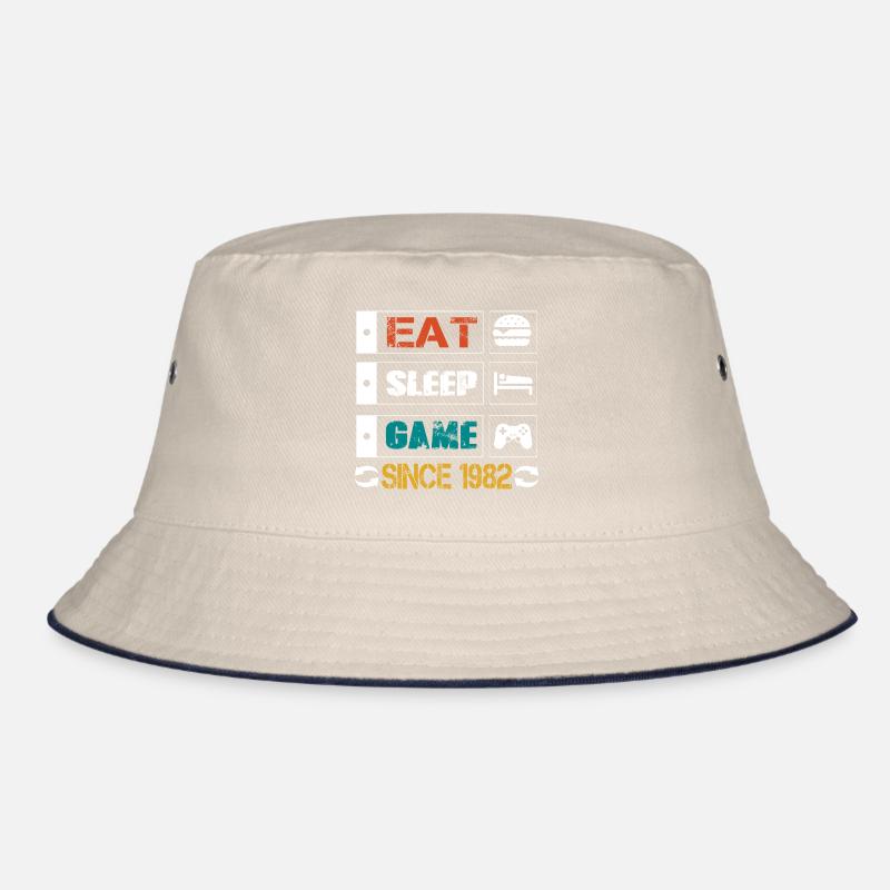 Eat, Sleep, Game, Repeat, Controller, since 1982 Bucket Hat