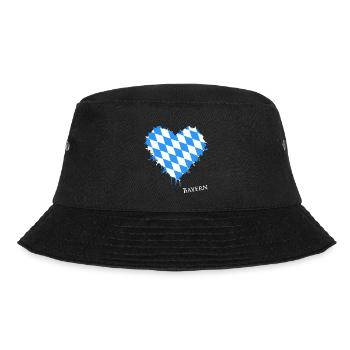 Bayern, Herz, Bavaria, Love, Oberbayern - Bucket Hat - Schwarz - Vorne - Lela (165cm)