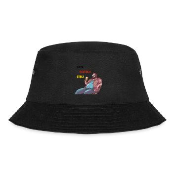 Dick, Deutsch, Stolz - lustige Trinksprüche - Bucket Hat - Schwarz - Vorne - Lela (165cm)