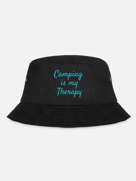 Camping is my Therapy 9 - Bucket Hat - black