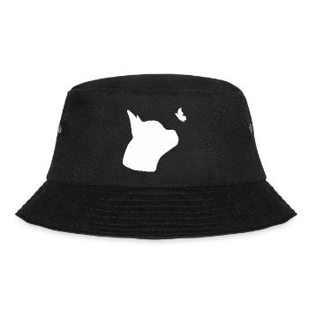 Französische Bulldogge mit Schmetterling - Bucket Hat - Schwarz - Vorne - Lela (165cm)