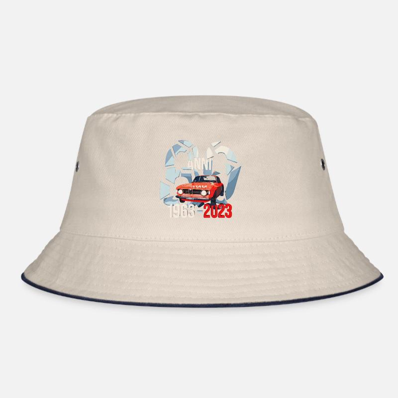 Bertone 60 Anni Illustration im klassischen Rosso Bucket Hat