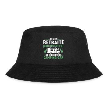 je suis retraité camping-car t-shirt camping - Bob - noir - Devant - Lela (165cm)