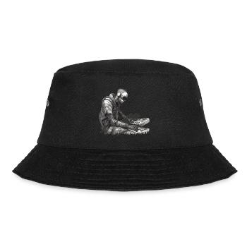 Keyboarder | Pianist | Musiker | Keyboardspieler - Bucket Hat - Schwarz - Vorne - Lela (165cm)