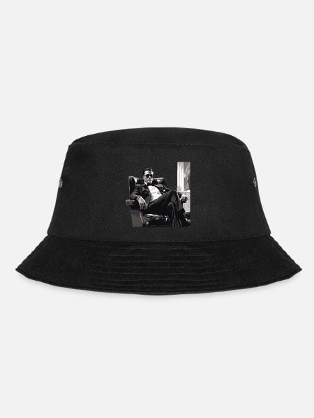 Chef de la mafia portant nonchalamment des lunettes de soleil sur un fauteuil en cuir - Bob - noir
