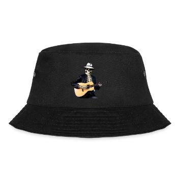 Skelett spielt Gitarre, Lustiges Halloween-Skelett - Bucket Hat - Schwarz - Vorne - Lela (165cm)