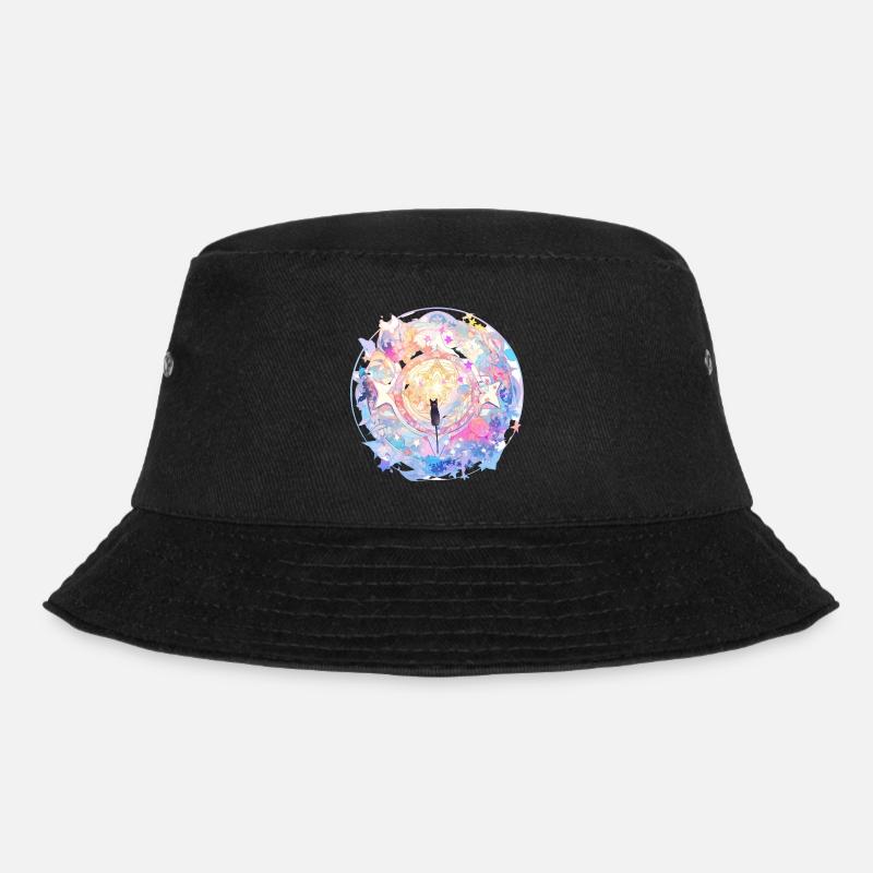 Traum-Mandala - Bucket Hat - Schwarz