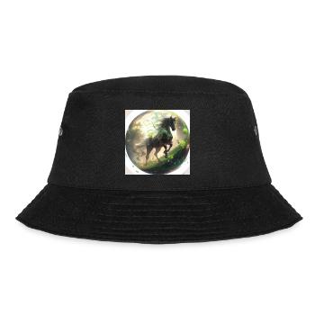 Der edle Hengst - Bucket Hat - Schwarz - Vorne - Lela (165cm)