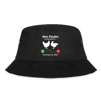 Mes poules m'appellent faut quẹ j'y aille! - Bob - noir - Devant - Lela (165cm)