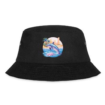 Dauphin Été Soleil Plage Mer Palmiers Vacances - Bob - noir - Devant - Lela (165cm)