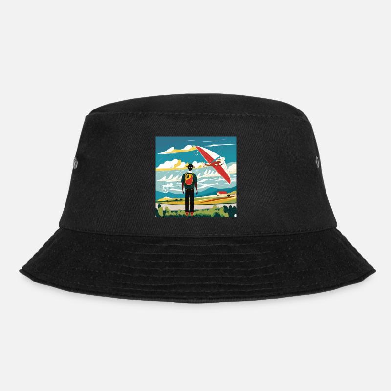 GuyWatchingPlanesSechs - Bucket Hat - Schwarz