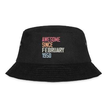 February 1950, 74th birthday 1950 February 74 years - Bucket Hat - black - Front - Lela (165cm)