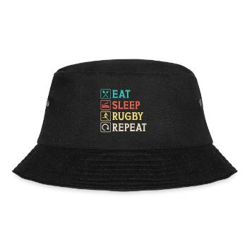 Eat Sleep rugby Repeat t-shirt - Bob - noir - Devant - Lela (165cm)