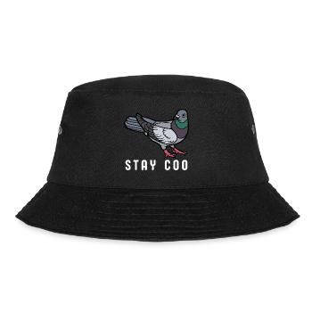 Stay Coo Bird | Funny Cool Pigeon Birding - Bucket Hat - Schwarz - Vorne - Lela (165cm)