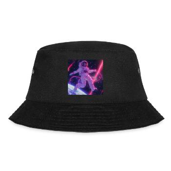 80er Jahre Anime Mädchen beruhigender hochwertiger Modedruck - Bucket Hat - Schwarz - Vorne - Lela (165cm)