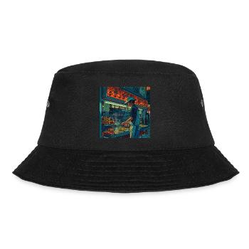 80s anime teen calming high quality fashion print - Bucket Hat - black - Front - Lela (165cm)