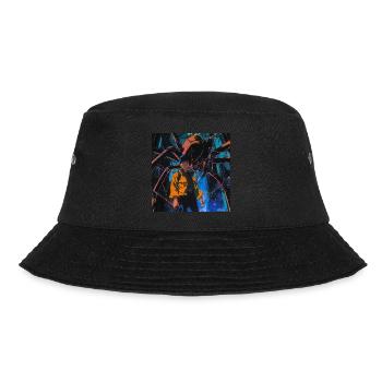 80s anime teen calming high quality fashion print - Bucket Hat - black - Front - Lela (165cm)