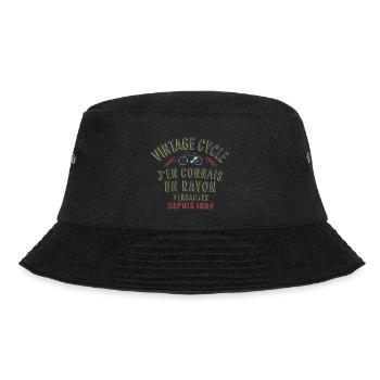 Vintage cycle j know a lot about it - Bucket Hat - black - Front - Lela (165cm)