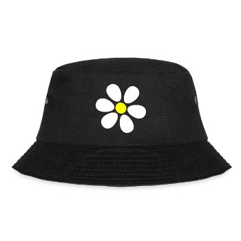 Flower White White Flower Flowers Daisies - Bucket Hat - black - Front - Lela (165cm)