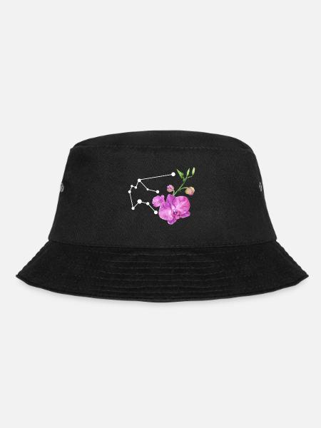 Wassermann-Konstellation mit Aquarell Orchideen - Bucket Hat - Schwarz
