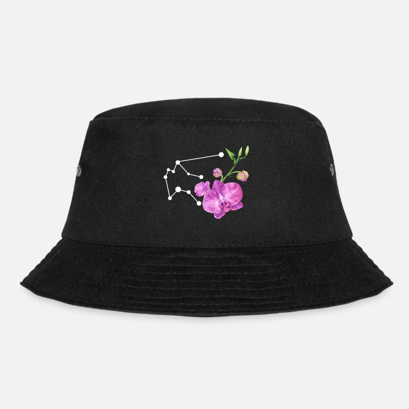 Wassermann-Konstellation mit Aquarell Orchideen - Bucket Hat - Schwarz