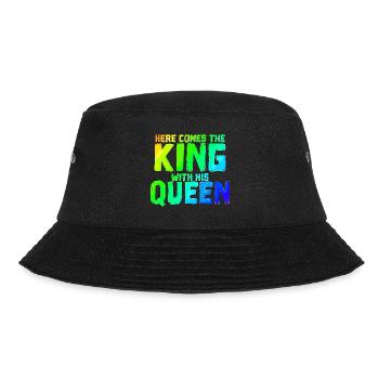 Here comes the king with his queen | Pair - Bucket Hat - black - Front - Lela (165cm)