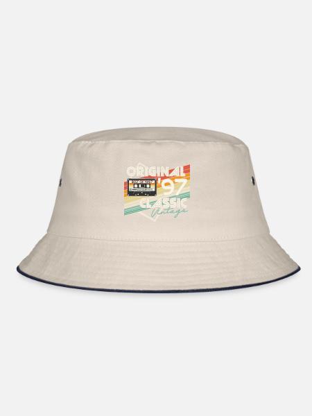 1997 Vintage Vintage Retro Birthday Gift - Bucket Hat - ecru/navy - Front