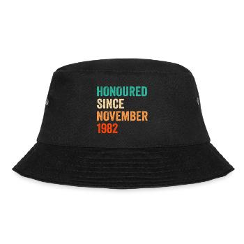 Birthday November 1982 Vintage Design - Bucket Hat - black - Front - Lela (165cm)