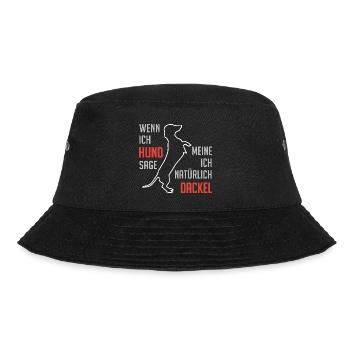 Wenn ich Hund sage meine ich Dackel Dackelspruch - Bucket Hat - Schwarz - Vorne - Lela (165cm)