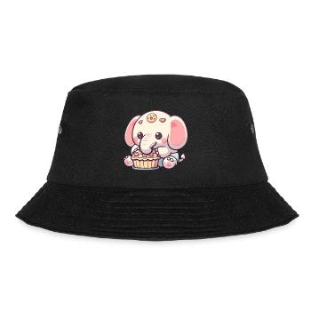 Elephant Baking Ele-bake-tion Kid's Top - Bucket Hat - black - Front - Lela (165cm)