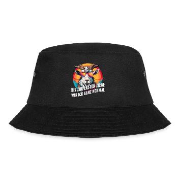 Bis zur ersten Ziege war ich ganz normal - Bucket Hat - Schwarz - Vorne - Lela (165cm)