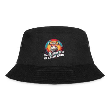 Bis zur ersten Ziege war ich ganz normal - Bucket Hat - Schwarz - Vorne - Lela (165cm)