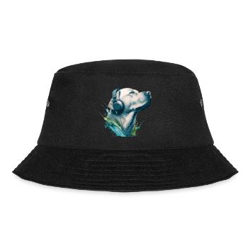 Labrador Retriever Dog Music Headphones Labbi Wau - Bucket Hat - black - Front - Lela (165cm)