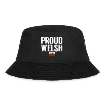 Proud Welsh Wales Walisische Flagge Waliser - Bucket Hat - Schwarz - Vorne - Lela (165cm)