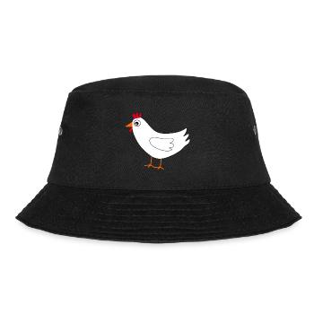 white chicken funny gift farmers farmers - Bucket Hat - black - Front - Lela (165cm)