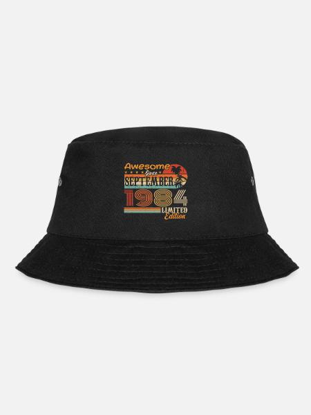 September 1984 - Geburtstag 1984 September - Bucket Hat - Schwarz